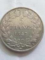5 francs français 1847 A en argent faire offre, Postzegels en Munten, Ophalen of Verzenden, Zilver