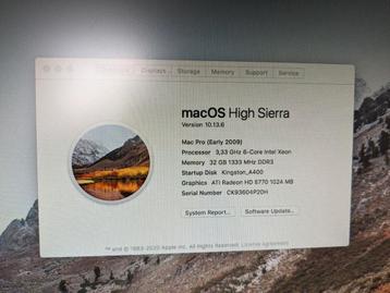 Apple Mac Pro met 3.33 GHz 6 core CPU, 32 GB ram, ATI 5770 