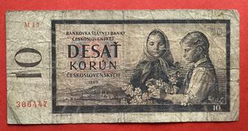 Biljet Tsjechie 10 Kronen 1960, Enlèvement ou Envoi, Autres pays, Billets en vrac