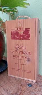 Oude wijnkist Château La Pleyssade Bergerac 1990, Verzamelen, Rode wijn, Frankrijk, Zo goed als nieuw, Verzenden