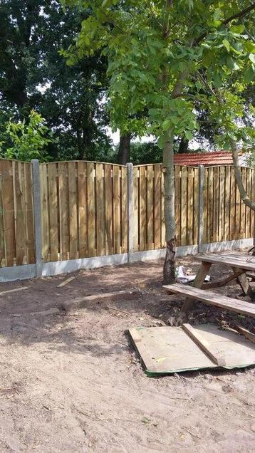 Hout/beton schutting vanaf €117,50 incl btw en plaatsen, Tuin en Terras, Ophalen of Verzenden, Nieuw, Hout