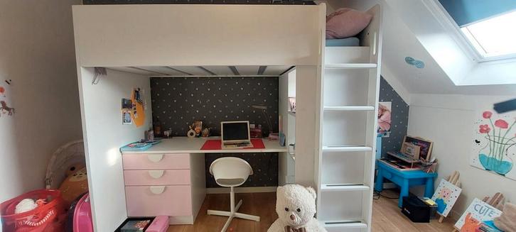 Hoogslaper Småstad met bijhorende kleerkast, Kinderen en Baby's, Kinderkamer | Stapelbedden en Hoogslapers, Hoogslaper, Ophalen