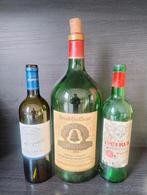 3 lege flessen wijn: Petrus, L'Angelus en La Marzelle, Verzamelen, Ophalen, Gebruikt