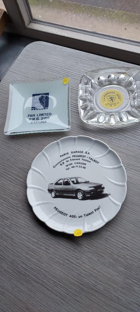 3 oude asbakken/schaaltjes van Peugeot, weggeefprijs, Verzamelen, Merken en Reclamevoorwerpen, Zo goed als nieuw, Gebruiksvoorwerp
