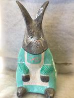 Grote paashaas. Papier maché. 43 cm. Grijs-azuurblauw, Ophalen of Verzenden