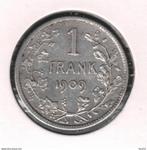 10911 * LEOPOLD II * 1 frank 1909 vl  zonder punt * Z.Fr/Pr, Zilver, Verzenden