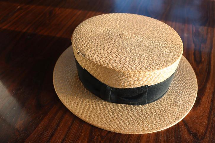 Rieten hoed, Kleding | Heren, Hoeden en Petten, Gedragen, Hoed, 57 cm (M, 7⅛ inch) of minder, Ophalen