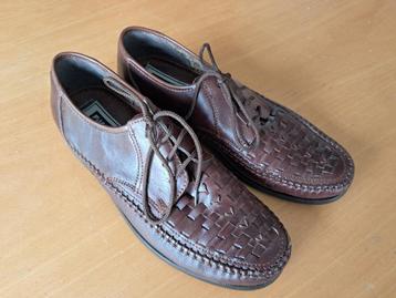 Schoen heren bruin leer, mocassin met veter 42, artigiana beschikbaar voor biedingen