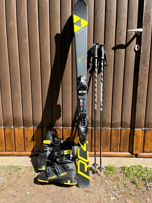 Ski’s en skibotten fischer met atomic stokken, Sport en Fitness, Skiën en Langlaufen, Zo goed als nieuw, Ski's, Ski, Fischer, 100 tot 140 cm