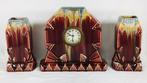 Faiencerie Thulin Art Deco keramiek Mantelset klok LaMinerve, Antiek en Kunst, Antiek | Keramiek en Aardewerk, Ophalen of Verzenden