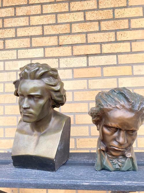 Twee Beethoven beelden - klassiek decorbeeld - bronzen look, Antiek en Kunst, Kunst | Beelden en Houtsnijwerken, Ophalen