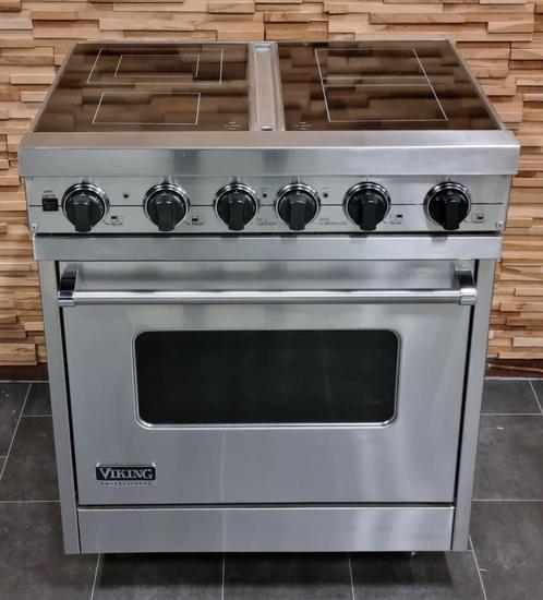 🔥 Cuisinière Viking de luxe 76 cm en acier inoxydable, céra, Electroménager, Cuisinières, Comme neuf, Autoportant, 4 zones de cuisson