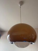 Meblo Guzzini-hanglamp / vintage karamelbruine plafondlamp, Ophalen, Kunststof, Gebruikt, Vintage jaren 70