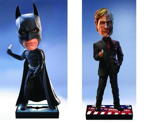 Neca headknocker bobbleheads DARK KNIGHT BATMAN & 2Face, Verzamelen, Film en Tv, Zo goed als nieuw, Film, Beeldje, Replica of Model