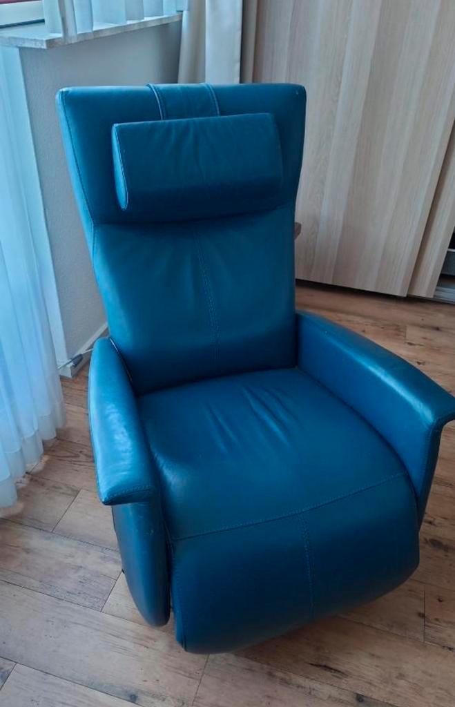 Elektrische relaxfauteuil, Huis en Inrichting, Fauteuils, Zo goed als nieuw, Leer, Ophalen