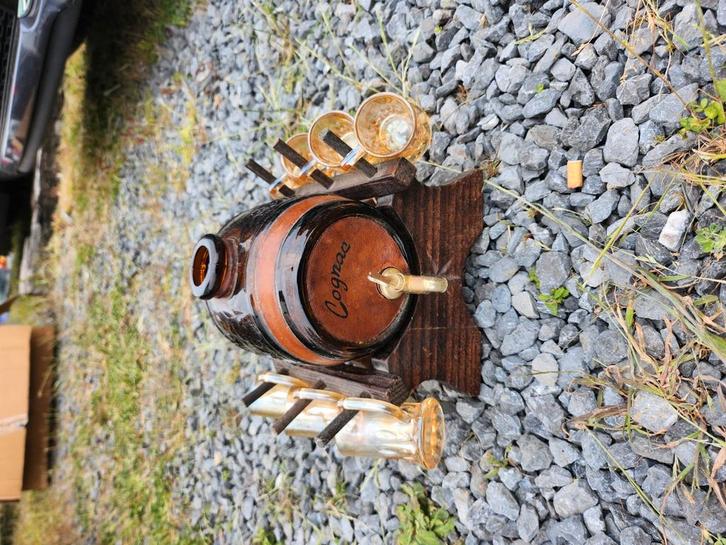 Karaf op vat met cognac, Antiek en Kunst, Antiek | Overige Antiek, Ophalen of Verzenden