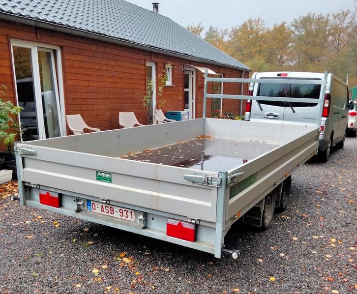 TE KOOP PLATEAU AANHANGWAGEN, MERK JCS , PRIJS €4250,00 +TVA, Auto diversen, Aanhangers en Bagagewagens, Zo goed als nieuw, Ophalen