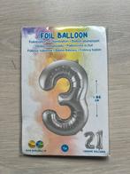Folieballon Nr 3 (nieuw), Hobby en Vrije tijd, Feestartikelen, Ophalen, Zo goed als nieuw