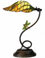 Tiffany tafellamp/bureaulamp 45cmH Libelle, Minder dan 50 cm, Nieuw, Glas, Ophalen of Verzenden