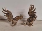 Koppel 2 vechtende hanen in brons / messing, Antiek en Kunst, Ophalen of Verzenden, Brons