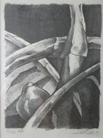 KOOPJE litho J. De Ridder abstracte compositie, Antiek en Kunst, Ophalen of Verzenden