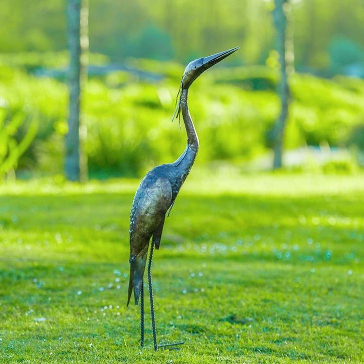 Beaux oiseaux - Héron en métal, Antiquités & Art, Art | Objets design, Enlèvement ou Envoi
