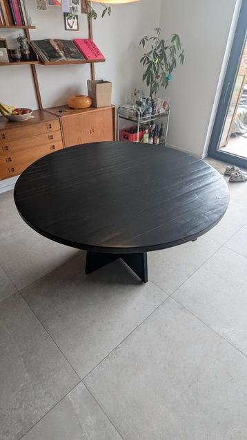Houten ronde eettafel - Loods 5, Huis en Inrichting, Tafels | Eettafels, Ophalen, Gebruikt, Vijf personen of meer, Rond