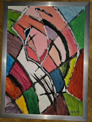 Jan Cobbaert Œuvre unique signée Peinture à l'huile sur papi, Enlèvement