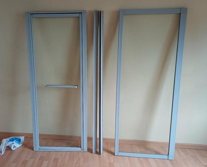 Douchedeur en zijwand, Doe-het-zelf en Bouw, Sanitair, Gebruikt, Douche, Glas, Ophalen