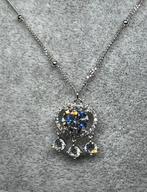 Zilveren hanger met moissanite lab made diamant 1 karaat, Handtassen en Accessoires, Kettingen, Overige kleuren, Nieuw, Ophalen of Verzenden