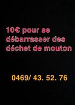 Dechet Mouton enlèvement chez vous pour 10€ par mouton, Dieren en Toebehoren, Schaap