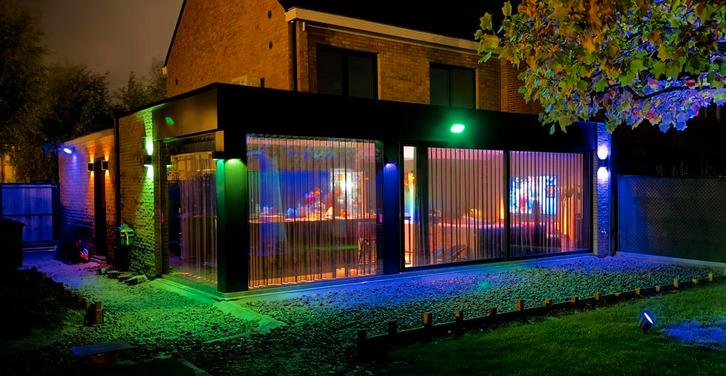 Philips Hue resonate up & down white and color - 6 stuks, Tuin en Terras, Buitenverlichting, Zo goed als nieuw, Wandlamp, Aluminium