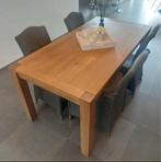 Massieve eiken tafel + 4 Vincent Sheppard stoelen + kussens, Ophalen of Verzenden, Zo goed als nieuw