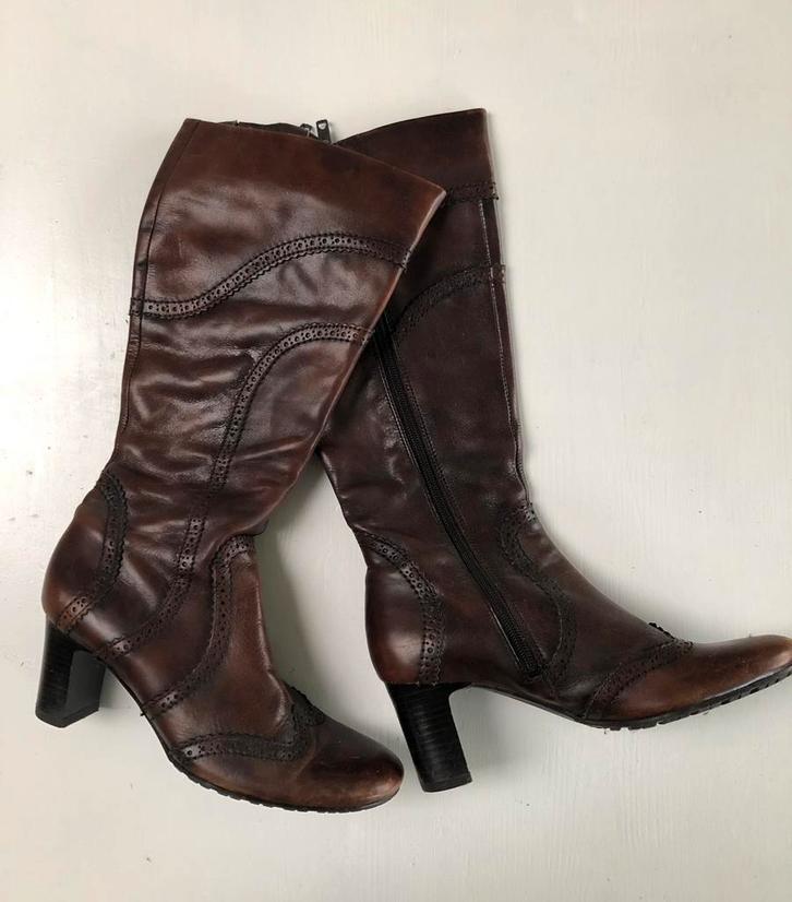laarzen 36 donkerbruin, Kleding | Dames, Schoenen, Gedragen, Hoge laarzen, Bruin, Ophalen of Verzenden