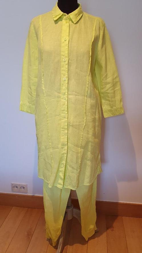 Gele linnen tuniek/jurk lange mouwen Sandwich maat 36/38, Kleding | Dames, Blouses en Tunieken, Nieuw, Maat 38/40 (M), Geel, Ophalen of Verzenden