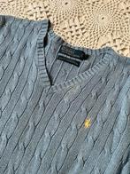 Ralph Lauren kabel trui - blauw V-hals - S, Kleding | Dames, Truien en Vesten, Ophalen of Verzenden, Zo goed als nieuw, Maat 36 (S)