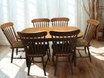 Eettafel en stoelen, Huis en Inrichting, Tafels | Eettafels, Ophalen, Gebruikt, 100 tot 150 cm, Klassiek