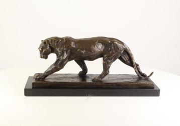 Grote Massief Bronzen Beeld van een Panter GARTIS LEVERING beschikbaar voor biedingen