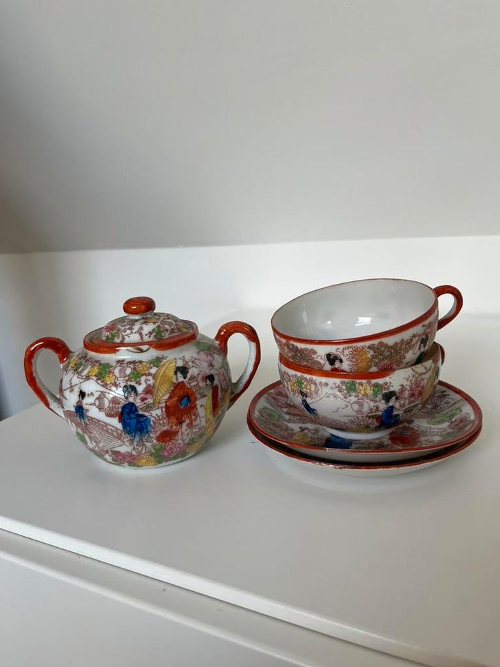 Vintage Chinese theeset – 5 delig, Antiek en Kunst, Antiek | Servies los, Ophalen of Verzenden
