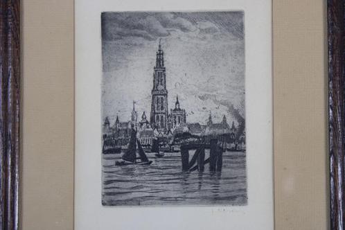 ets Schelde + kathedraal Antwerpen, Juliaan Severin, Antiek en Kunst, Kunst | Etsen en Gravures, Ophalen of Verzenden