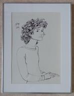 SERGE CREUZ / JEUGDIG PERSOON / ORIGINEEL WERK / 74x57cm KAD, Antiek en Kunst, Ophalen