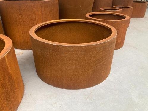 Rond Ø600xh600mm-CortenStaal Bloembak-MetAgarden, Tuin en Terras, Bloembakken en Plantenbakken, Nieuw, Metaal, Balkon, Tuin, 60 cm of meer
