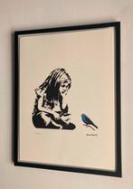 BANKSY: het meisje en de vogel met COA, Antiek en Kunst, Kunst | Litho's en Zeefdrukken