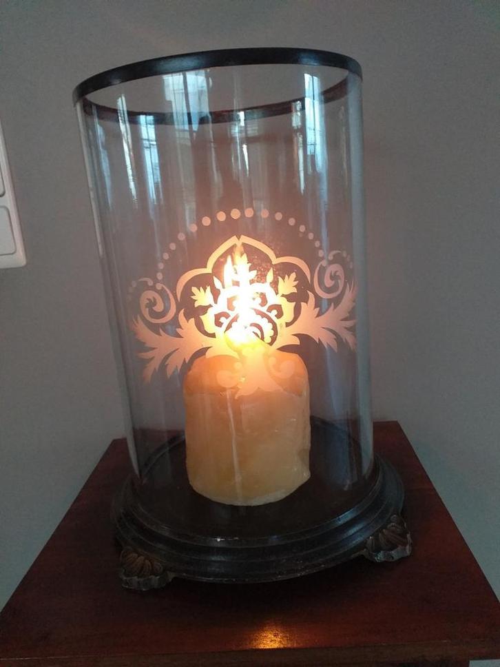 Landelijk windlicht, Huis en Inrichting, Woonaccessoires | Kandelaars en Kaarsen, Gebruikt, Metaal, Ophalen