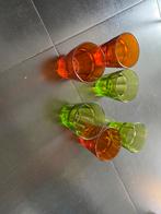6 verres couleur vert ou orange, Utilisé