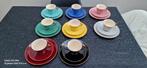 8 Porseleinen koffie - thee schoteltjes met tas, Antiek en Kunst, Ophalen