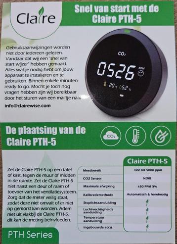 Compteur de CO2 Moniteur de CO2 Claire PTH-5