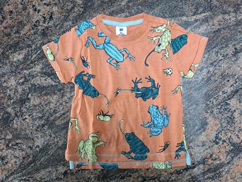 Mt 86-92 Oranje T-shirt met kikkers en kevers, Kinderen en Baby's, Babykleding | Maat 86, Zo goed als nieuw, Jongetje, Shirtje of Longsleeve