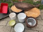 Set plantenpotten en -manden - 10 stuks, Ophalen of Verzenden, Zo goed als nieuw, Mand