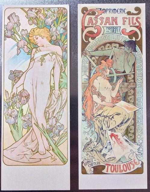 2x Alphonse Mucha Kunst Boekenlegger #01, Collections, Cinéma & Télévision, Neuf, Envoi